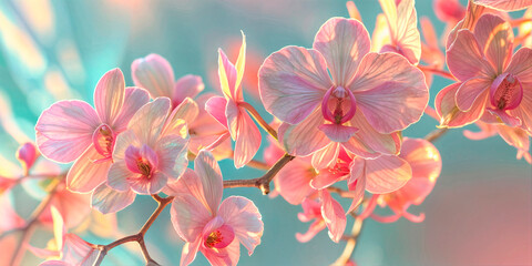 Delicate Pink Orchids in Soft Light
