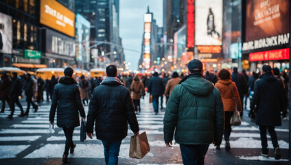 People Walking around New York City 
