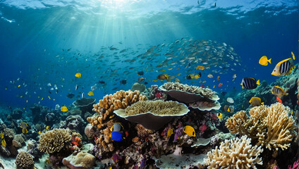 Naklejka na ściany i meble Beautiful Underwater Coral Reef 