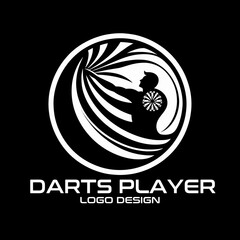 Darts Player Vector Logo Design
