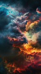 Fototapeta na wymiar Cosmic Dance: A Vibrant Nebula in Deep Space