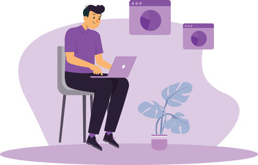 business person working on laptop