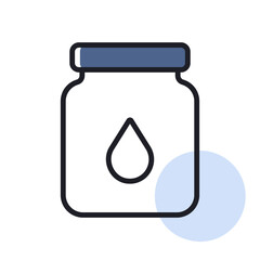 Glass jar with milk vector icon