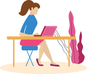 woman working on a laptop