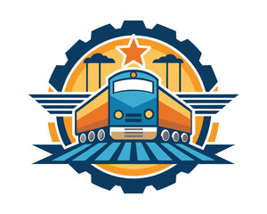 Train vector logo illustration