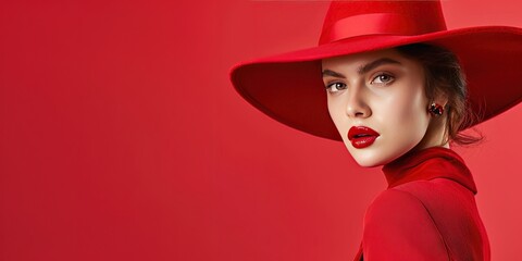 Woman wearing discrete chic - fashionable hat with contemporary sense of trends - young Gen Z woman 