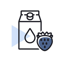 Carton of milk with flavor strawberry vector icon