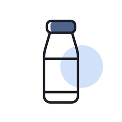 Drinkable yoghurt bottle vector icon