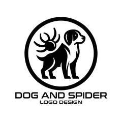 Obraz premium Dog And Spider Vector Logo Design