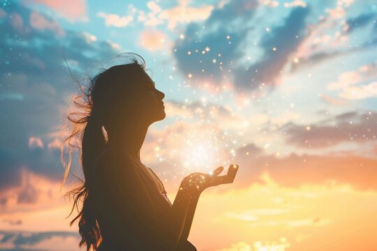 A vision board bursting with vibrant images and affirmations, symbolizing the Law of Attraction and the manifestation of dream life