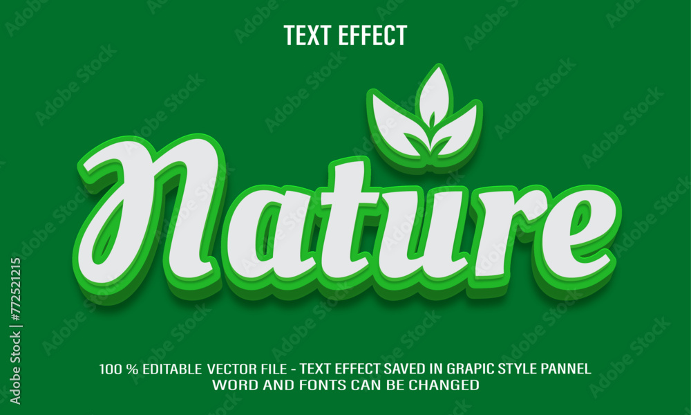 Poster nature 3d editable text effect style