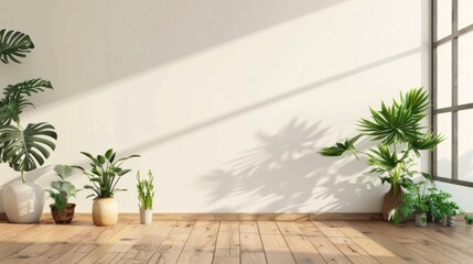 Beautiful house plant in pot on empty wall. background, Green, ornamental plant decoration, Tropical,