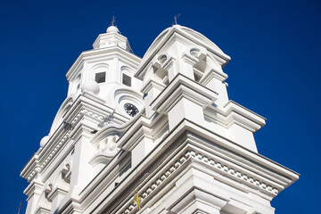 Historic Minor Basilica of the Immaculate Conception inaugurated in 1874 in the heritage town of Salamina in the department of Caldas in Colombia