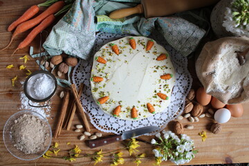 Obraz na płótnie Canvas Carrot cake for Easter