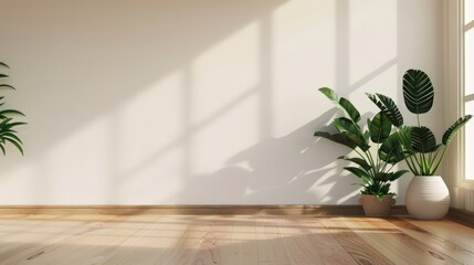 Beautiful house plant in pot on empty wall. background, Green, ornamental plant decoration, Tropical,