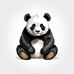 panda on an isolated white background