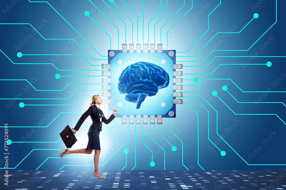 Poster concept of ai - artificial intelligence in action