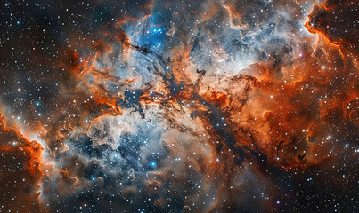 photo of the universe, stars and gas clouds, depth of field, 