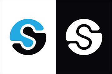Flat design S logo design - obrazy, fototapety, plakaty