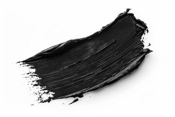 Black Mascara Stroke Texture: Enhance your design with this versatile black mascara brushstroke texture - obrazy, fototapety, plakaty