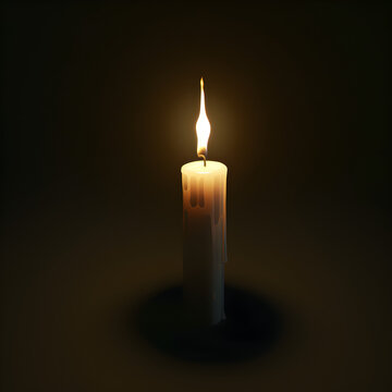 A close-up image of a lit candle providing light and warmth, contrasting darkness