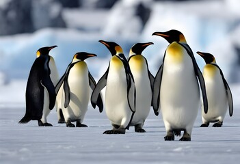 Naklejka premium Emporer Penguins on the ice
