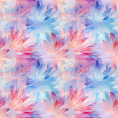 Fototapeta na wymiar Pink and Blue Flower Pattern on Pink Background