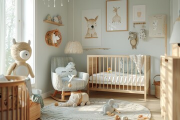 "A Serene Pastel Nursery Decor with Soft Hues and Calm Vibe"