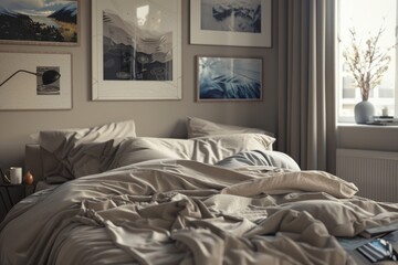 Serene Neutral Color Palette Bedroom Sanctuary - Restful Interior Design Haven