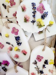 white sachet with decor