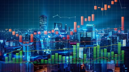 Fototapeta na wymiar reactive rapid growth of economic indicators. economic and financial growth. Growth chart web banner. Data analysis. Financial data concept. Bar chart and growing up
