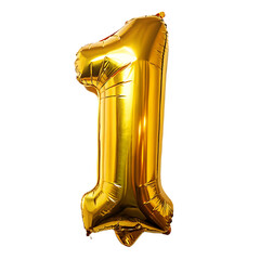 golden foil balloon number 1