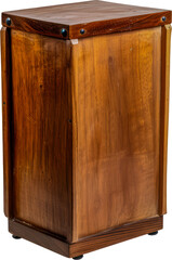 Wooden podium with fine grain texture cut out on transparent background