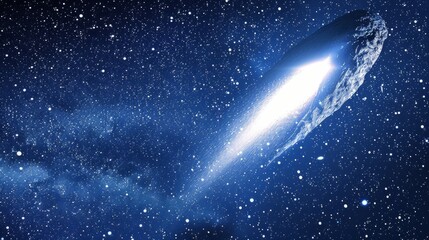 Obraz premium A vast celestial body surrounded by an expansive sea of stars and a radiant sky adorned with countless luminaries