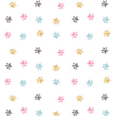 Fototapeta na wymiar vector cute colorful kitten pow pattern design