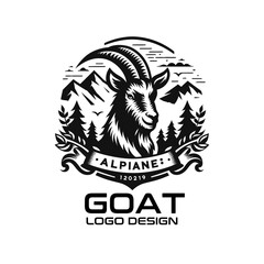 Naklejka premium Goat Vector Logo Design