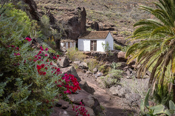 Mountain hut near between Santa Lucia and Fataga in the mountains of the Canary Island Grand...