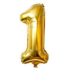 golden foil balloon number 1