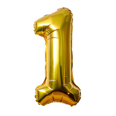 golden foil balloon number 1