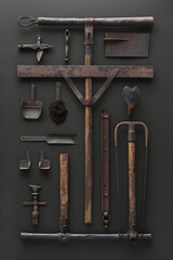 Comprehensive Display of Various Parts and Components of a Traditional Plough