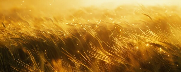 Fototapeta premium A New Day Begins: The Warm Sunrise Embracing a Vibrant Wheat Field in Spring