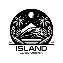 Island Vector Logo Design