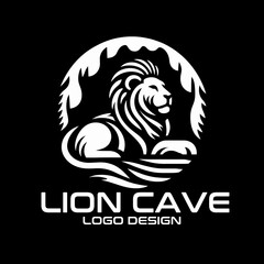 Lion Cave Vector Logo Design