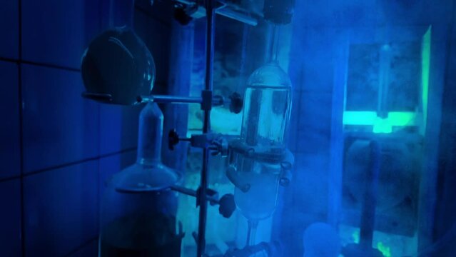 Electricity Flickers In Laboratory Mad Scientist Experiment
