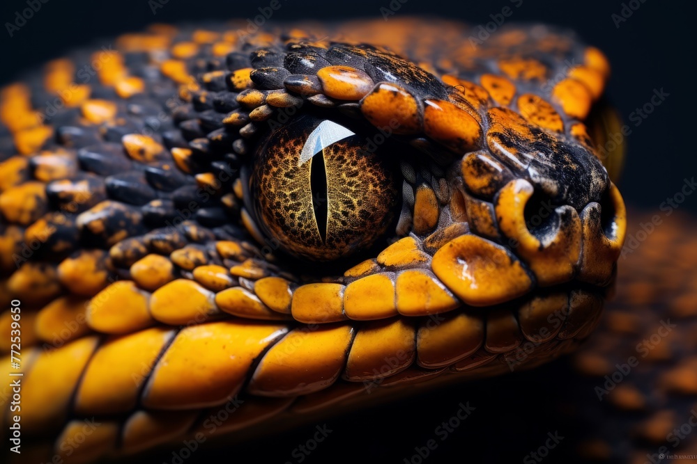 Wall mural macro detailed shot of a reptile snake eye