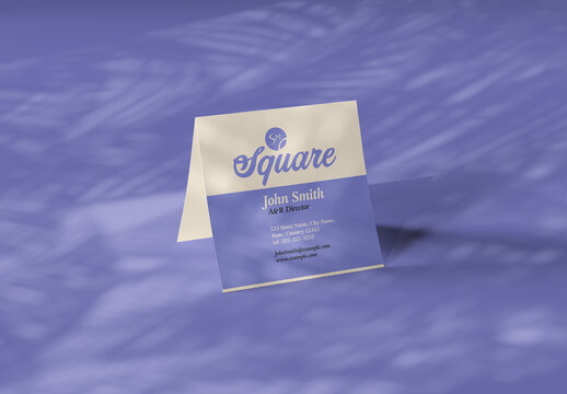 Two Square Cards Mockup with Shadow Overlay