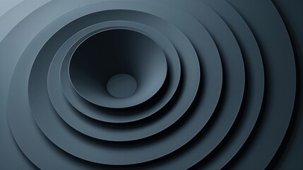 Obraz premium A minimalist composition featuring a series of concentric circles in muted shades of gray, with soft lighting creating a sense of depth and tranquility, real photo generative ai images