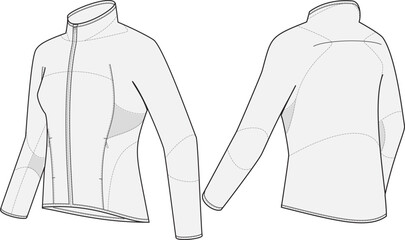 Full zip performance jacket with functional paneling design and breathable material blocking. 