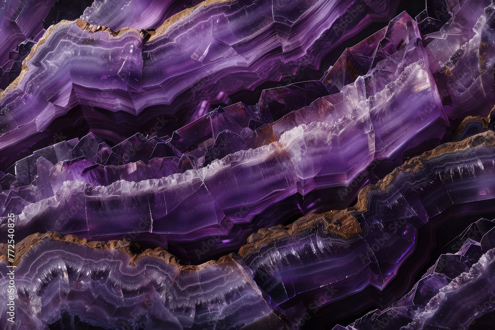 Poster a purple stone with a pattern of lines and swirls