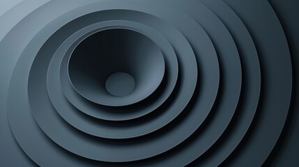Obraz premium A minimalist composition featuring a series of concentric circles in muted shades of gray, with soft lighting creating a sense of depth and tranquility, real photo generative ai images